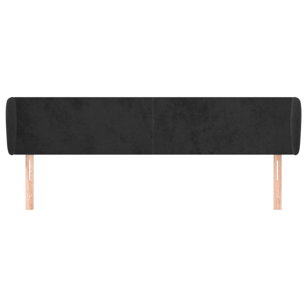 Hoofdbord Met Randen 163X23X78/88 Cm Fluweel Zwart