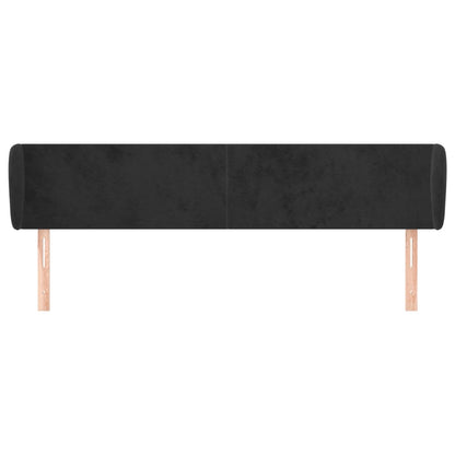 Hoofdbord Met Randen 163X23X78/88 Cm Fluweel Zwart