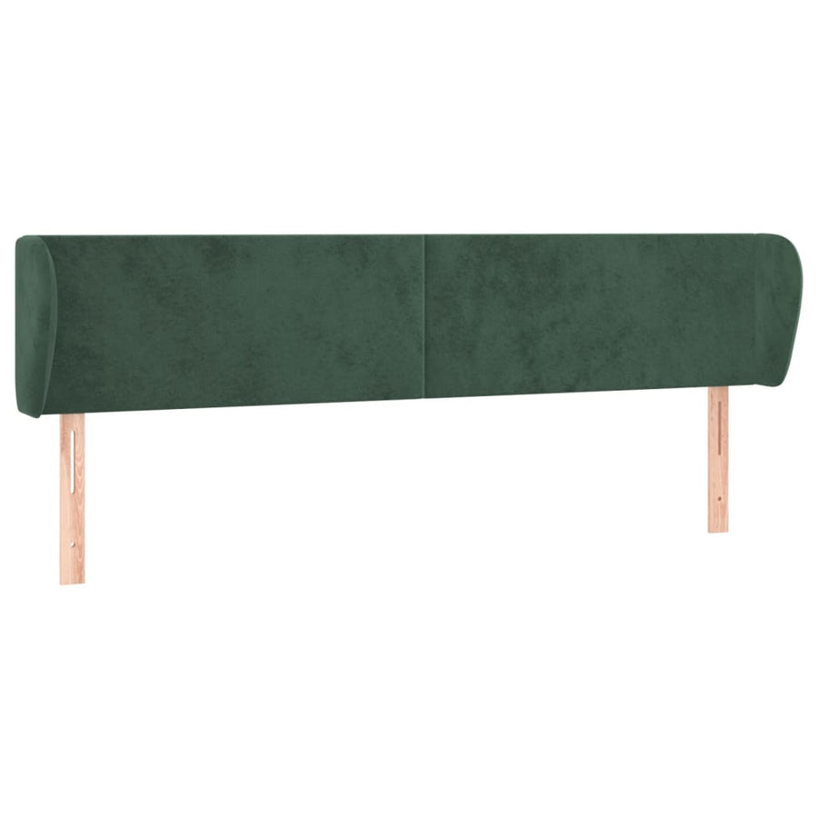 Hoofdbord Met Randen Fluweel 163 x 23 x 78/88 cm Donkergroen