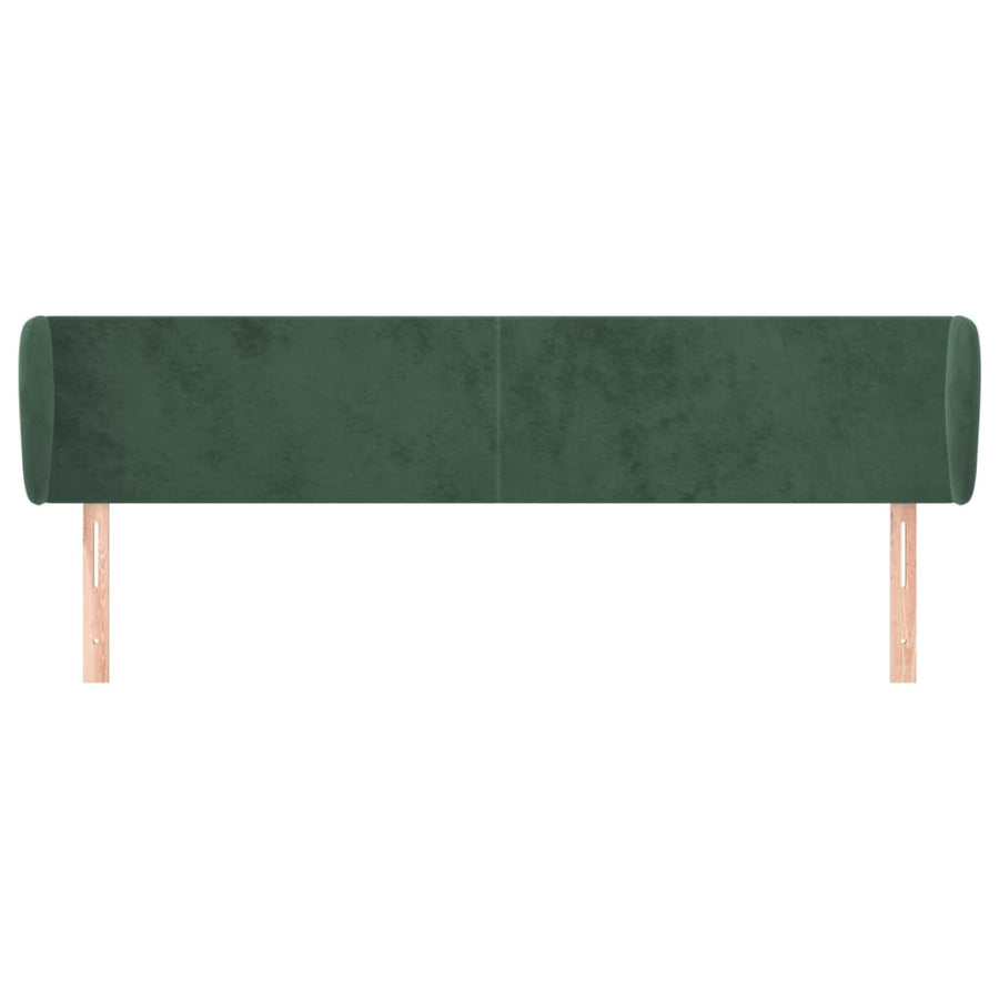 Hoofdbord Met Randen Fluweel 163 x 23 x 78/88 cm Donkergroen