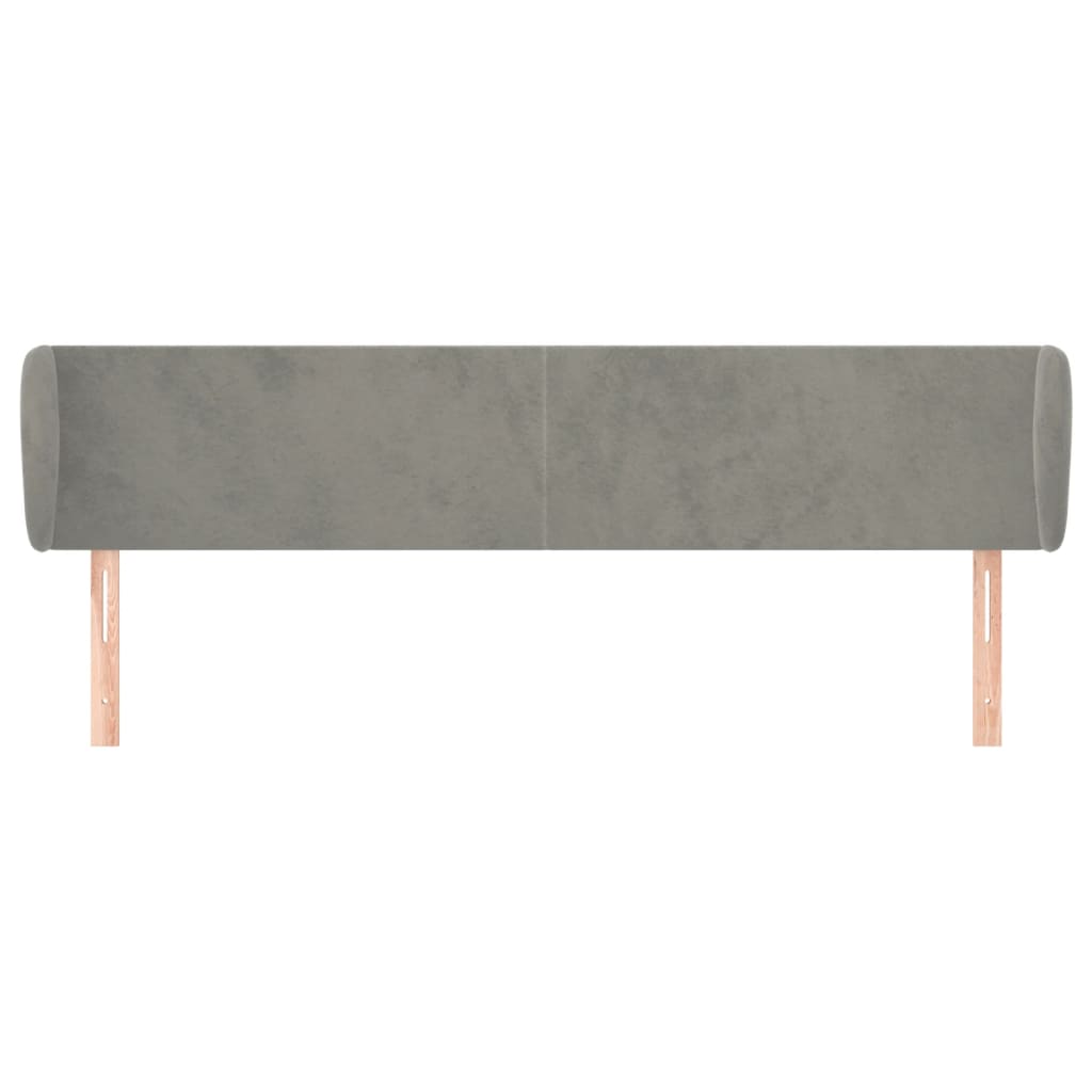 Hoofdbord Met Randen 183X23X78/88 Cm Fluweel Lichtgrijs