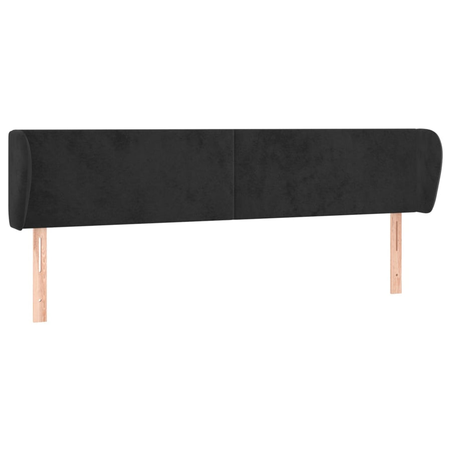 Hoofdbord Met Randen 183X23X78/88 Cm Fluweel Zwart
