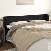 Hoofdbord 183x23x78/88 cm fluweel zwart