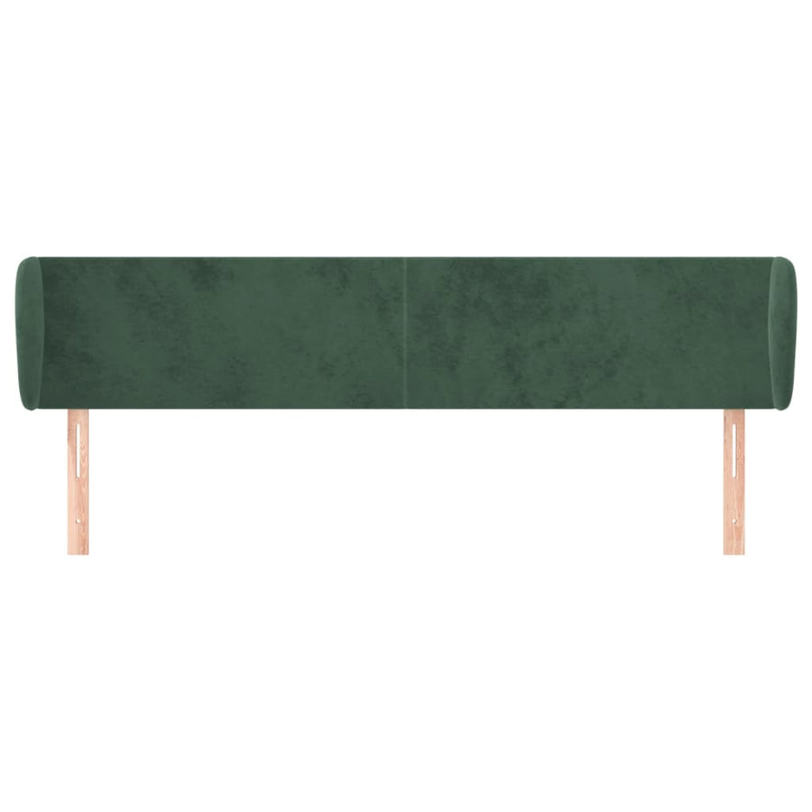 Hoofdbord Met Randen 183X23X78/88 Cm Fluweel Donkergroen 183 x 23 x 78/88 cm