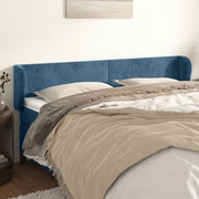 Hoofdbord 183x23x78/88 cm fluweel donkerblauw