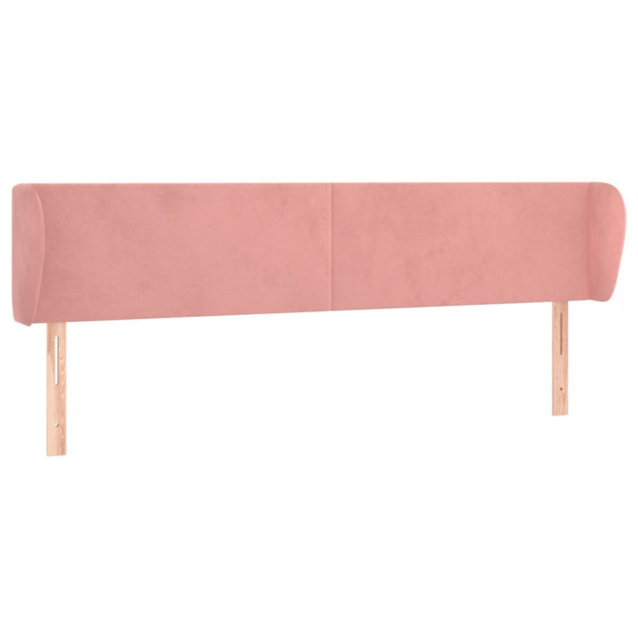 Hoofdbord Met Randen Fluweel 183 x 23 x 78/88 cm Roze