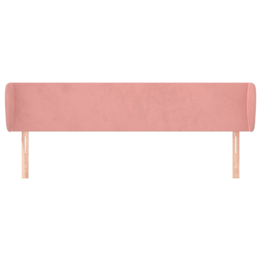 Hoofdbord Met Randen Fluweel 183 x 23 x 78/88 cm Roze
