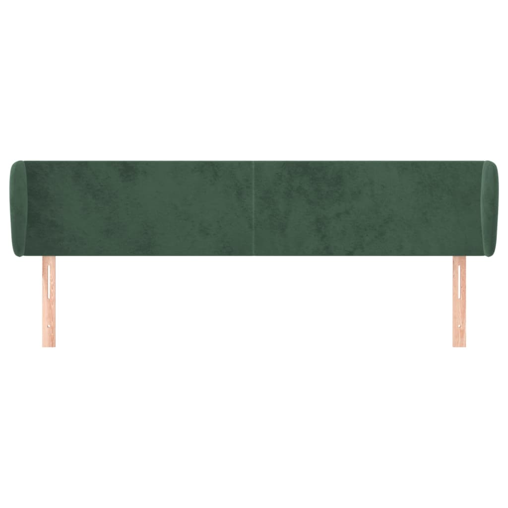Hoofdbord Met Randen Fluweel 203 x 23 x 78/88 cm Donkergroen