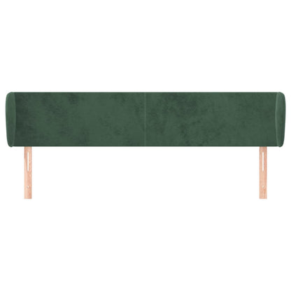 Hoofdbord Met Randen Fluweel 203 x 23 x 78/88 cm Donkergroen