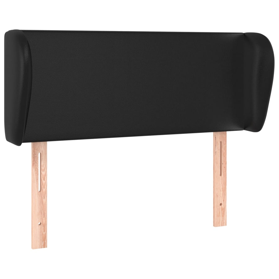 Hoofdbord met randen 83x23x78/88 cm kunstleer zwart 83 x 23 x 78/88 cm Zwart