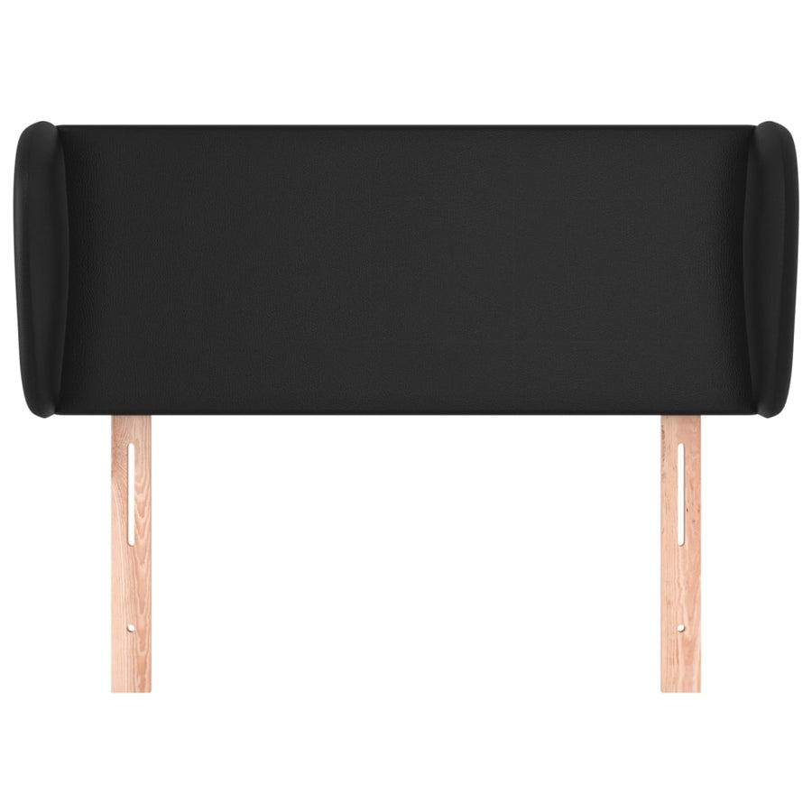 Hoofdbord met randen 93x23x78/88 cm kunstleer zwart 93 x 23 x 78/88 cm Zwart