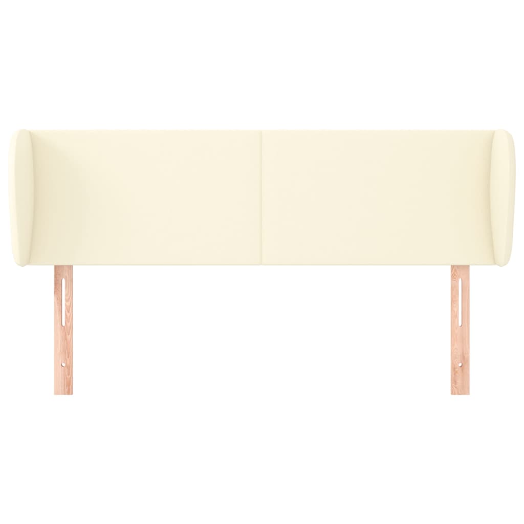 Hoofdbord Met Randen Kunstleer Kleurig 147 x 23 x 78/88 cm Crème
