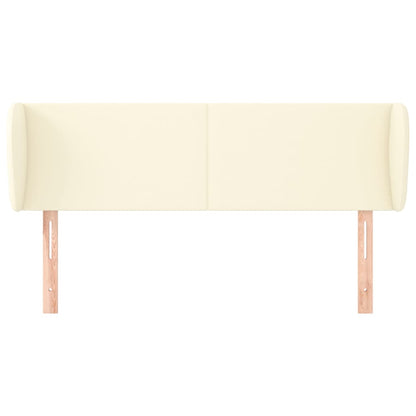 Hoofdbord Met Randen Kunstleer Kleurig 147 x 23 x 78/88 cm Crème