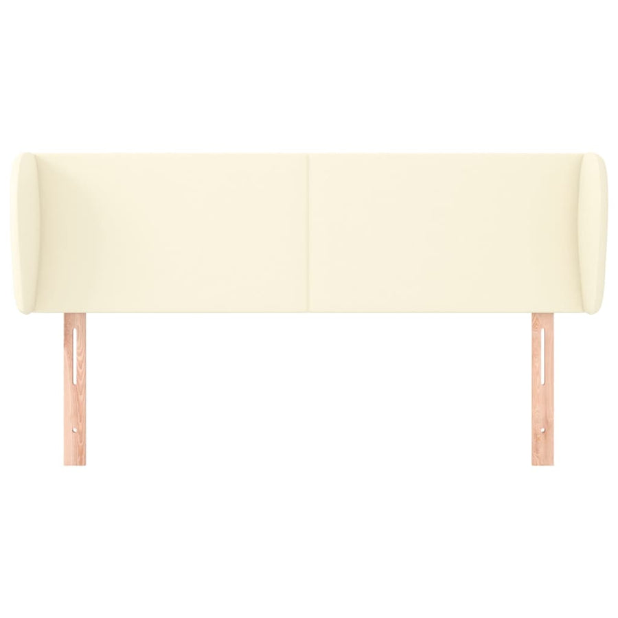 Hoofdbord Met Randen Kunstleer Kleurig 147 x 23 x 78/88 cm Crème