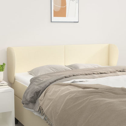 Hoofdbord Met Randen Kunstleer Kleurig 147 x 23 x 78/88 cm Crème