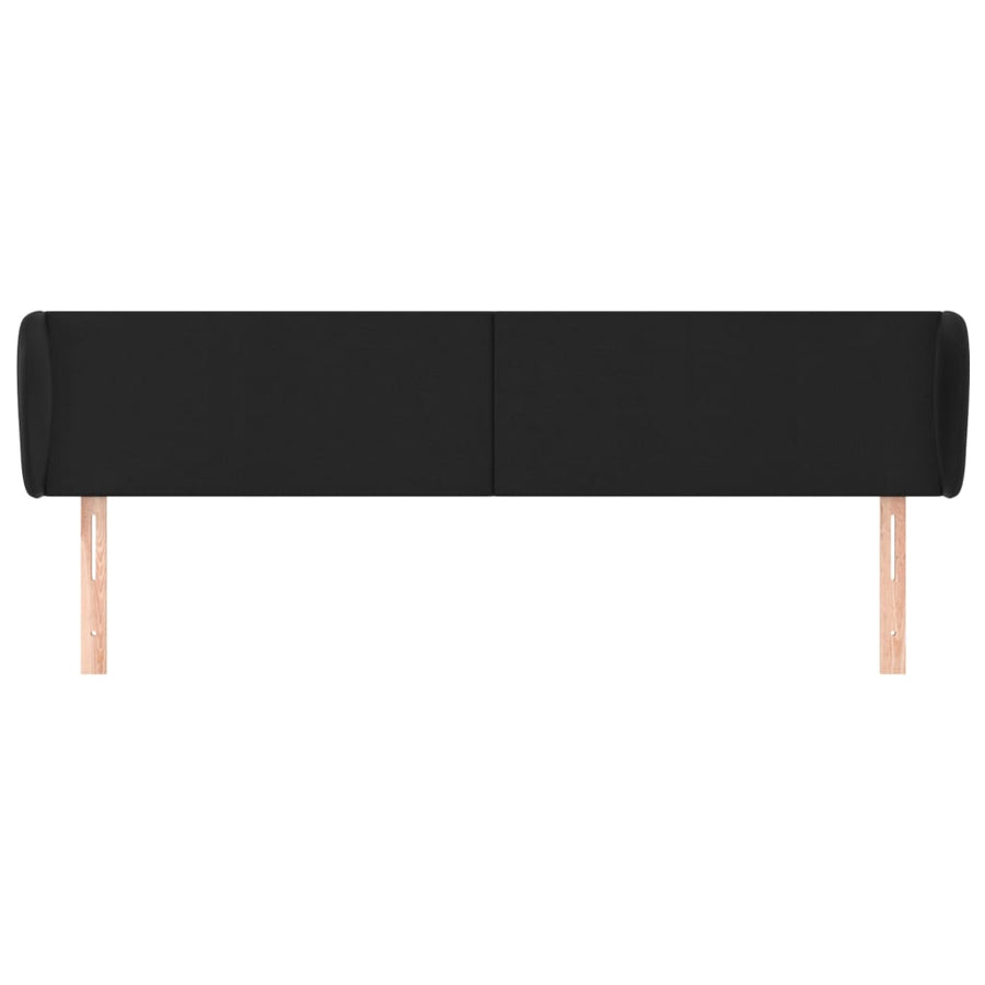 Hoofdbord met randen 163x23x78/88 cm kunstleer zwart 163 x 23 x 78/88 cm Zwart