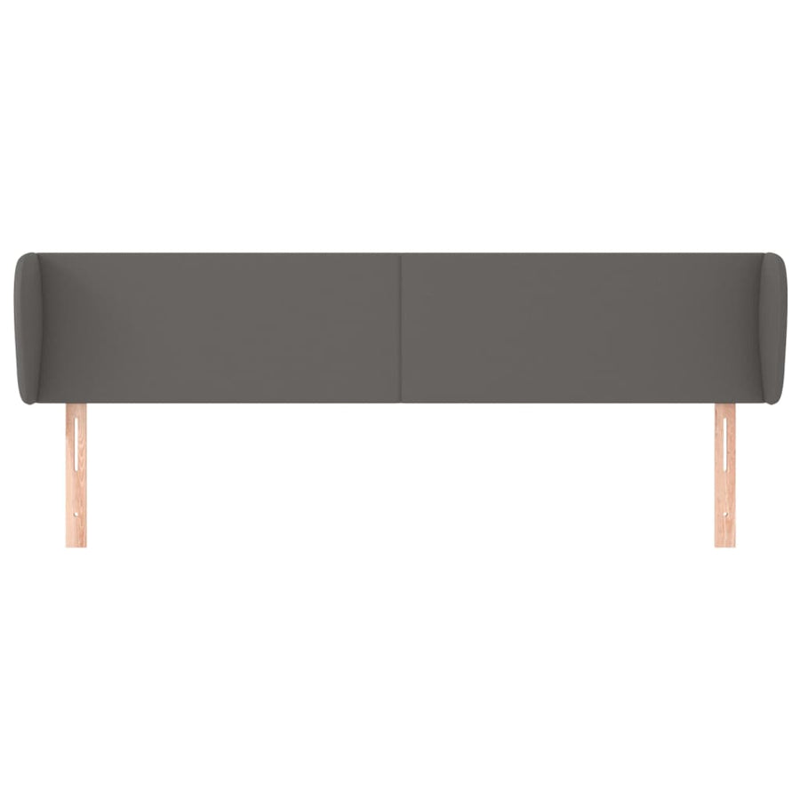 Hoofdbord met randen 163x23x78/88 cm kunstleer grijs 163 x 23 x 78/88 cm Grijs