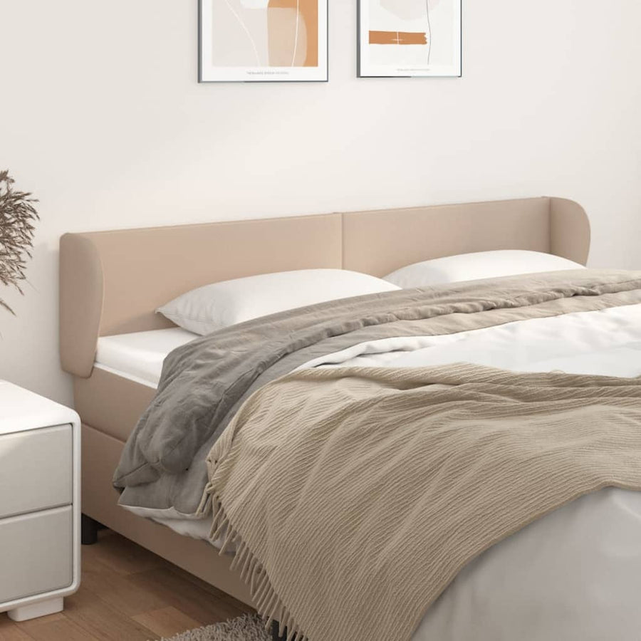 Hoofdbord met randen 163x23x78/88 cm kunstleer cappuccinokleur