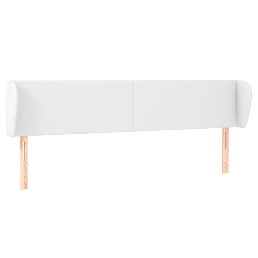 Hoofdbord met randen 183x23x78/88 cm kunstleer wit 183 x 23 x 78/88 cm Wit