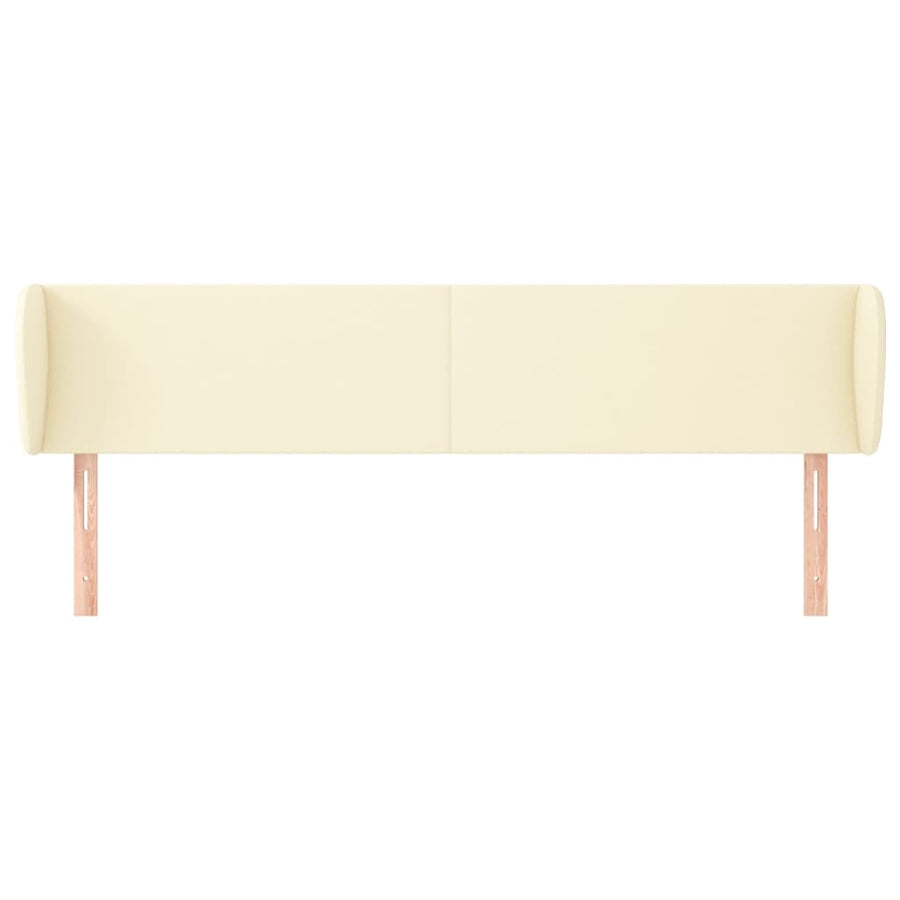 Hoofdbord Met Randen 183X23X78/88 Cm Kunstleer Crèmekleurig