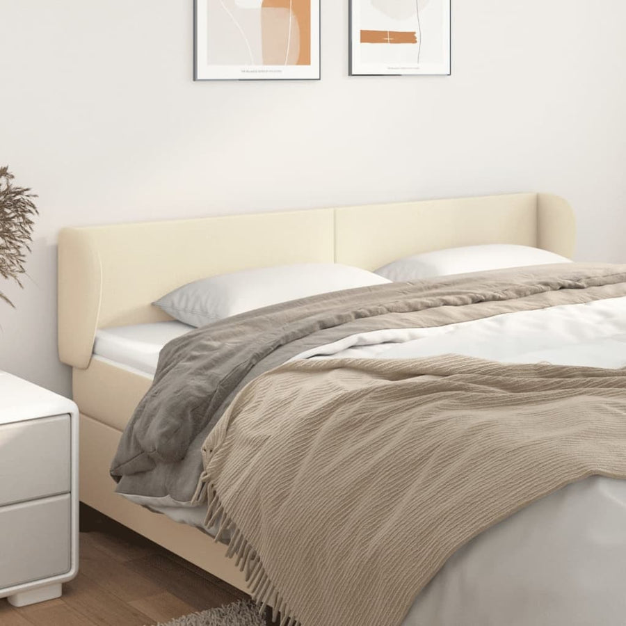 Hoofdbord Met Randen 183X23X78/88 Cm Kunstleer Crèmekleurig
