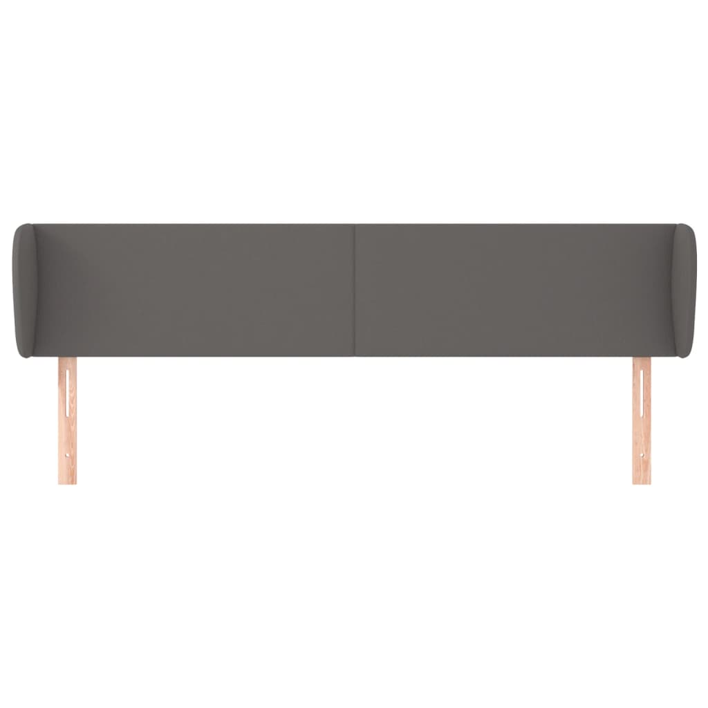 Hoofdbord met randen 183x23x78/88 cm kunstleer grijs 183 x 23 x 78/88 cm Grijs
