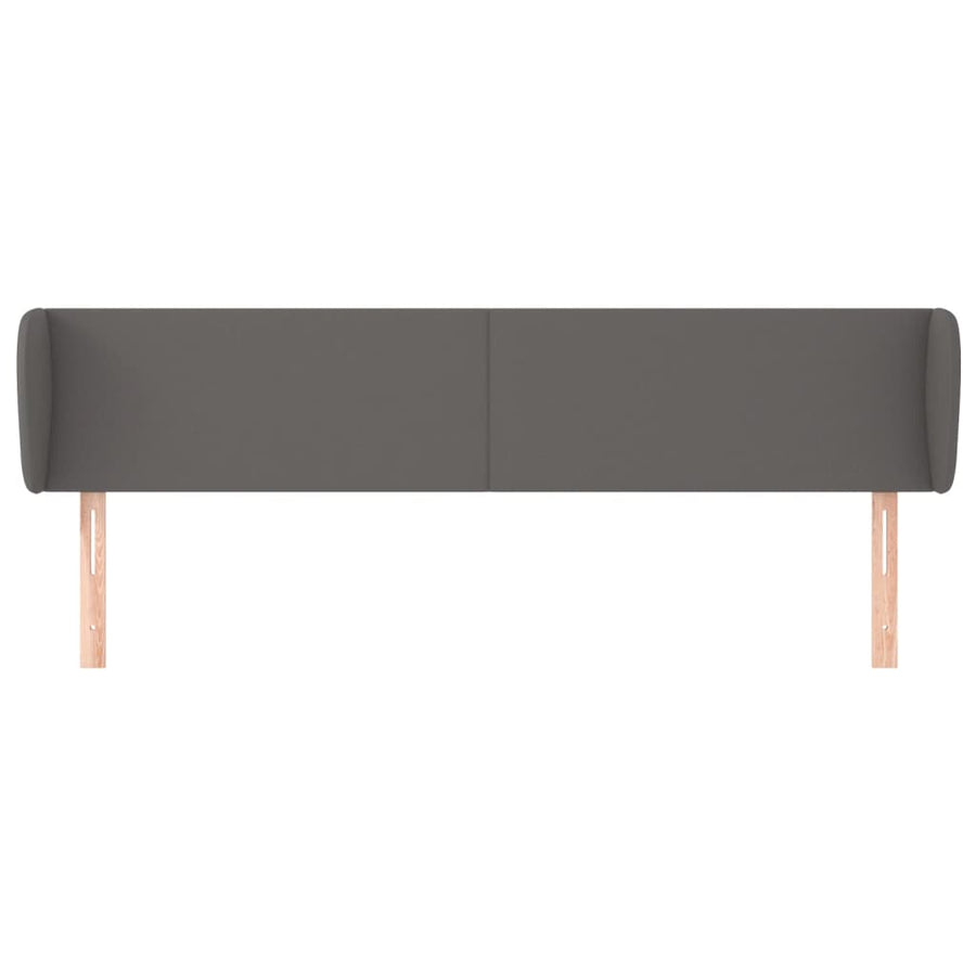Hoofdbord met randen 183x23x78/88 cm kunstleer grijs 183 x 23 x 78/88 cm Grijs
