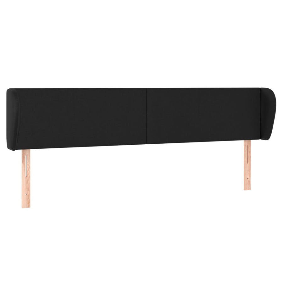 Hoofdbord met randen 203x23x78/88 cm kunstleer zwart 203 x 23 x 78/88 cm Zwart