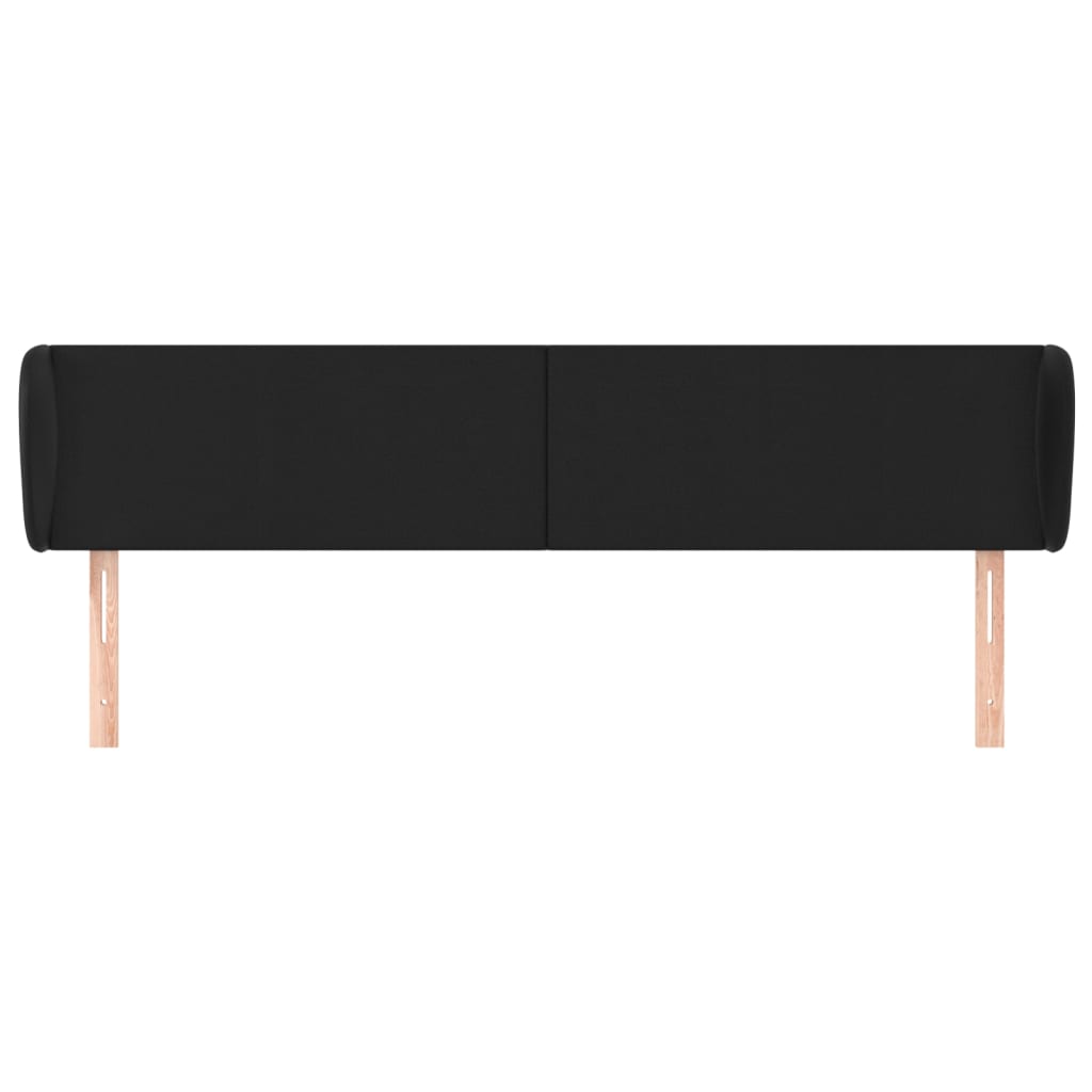 Hoofdbord met randen 203x23x78/88 cm kunstleer zwart 203 x 23 x 78/88 cm Zwart