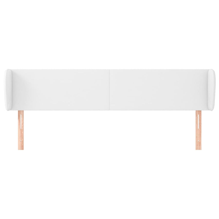 Hoofdbord met randen 203x23x78/88 cm kunstleer wit 203 x 23 x 78/88 cm Wit