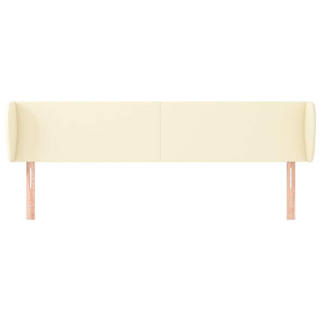 Hoofdbord Met Randen Kunstleer Kleurig 203 x 23 x 78/88 cm Crème