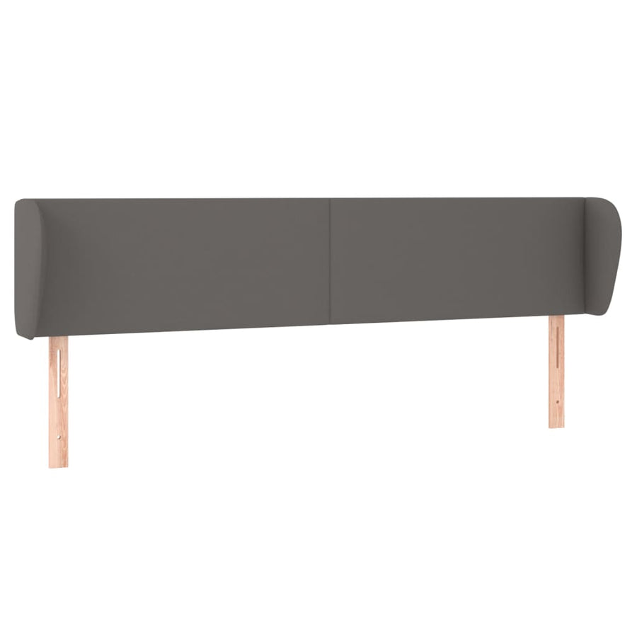 Hoofdbord met randen 203x23x78/88 cm kunstleer grijs 203 x 23 x 78/88 cm Grijs