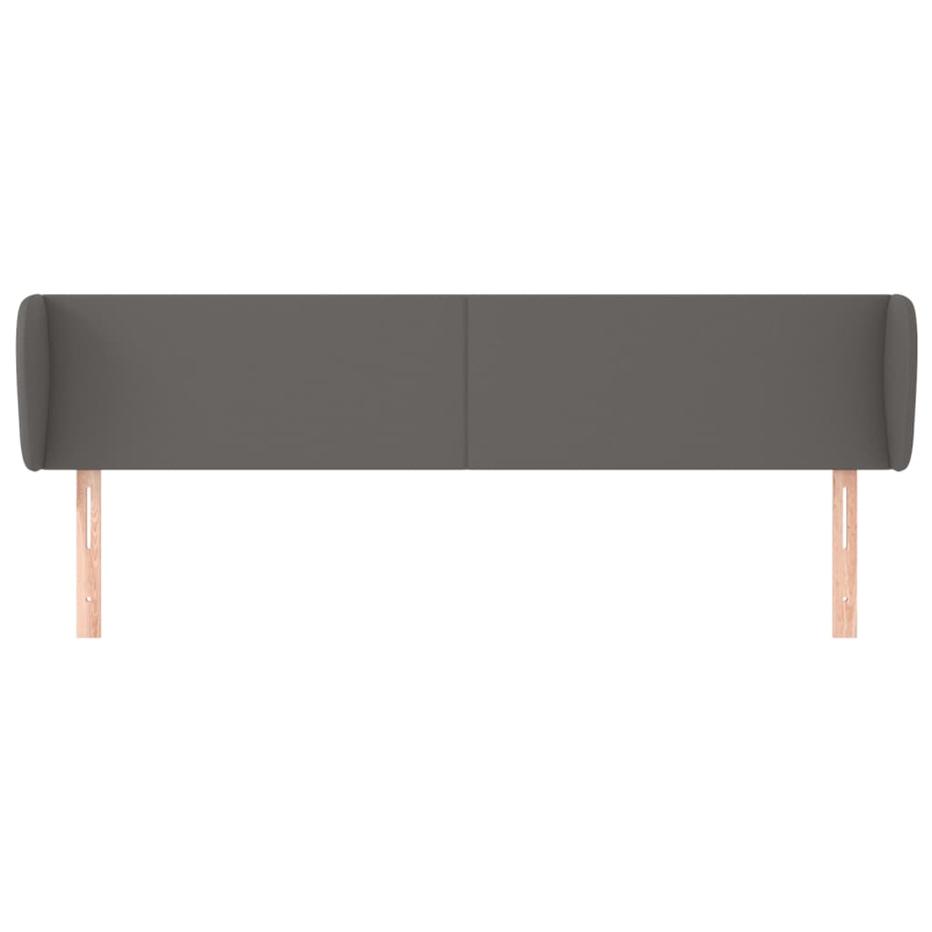 Hoofdbord met randen 203x23x78/88 cm kunstleer grijs 203 x 23 x 78/88 cm Grijs