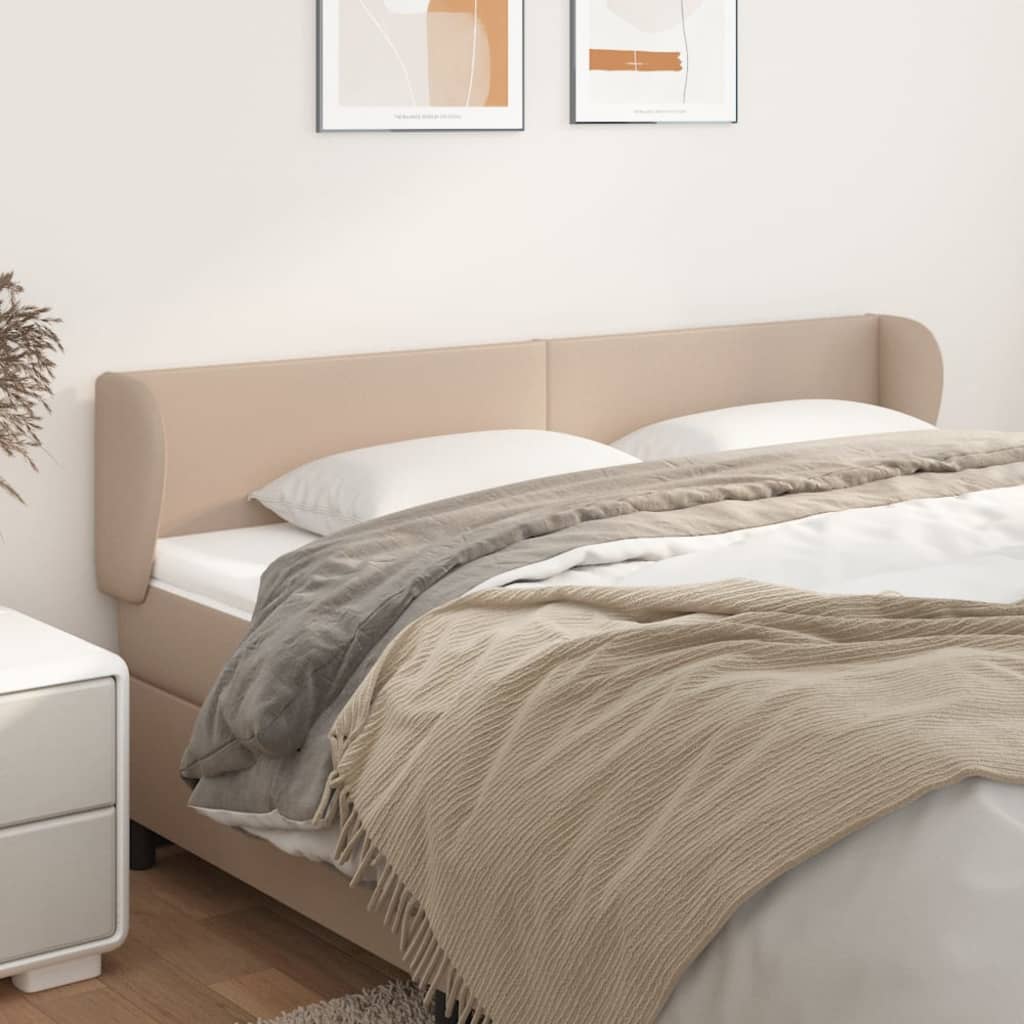 Hoofdbord met randen 203x23x78/88 cm kunstleer cappuccinokleur 203 x 23 x 78/88 cm Cappuccino