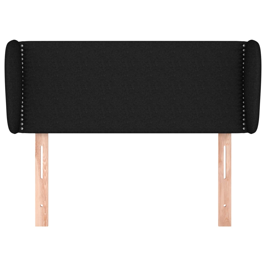 Hoofdbord Met Randen Stof Zwart 83 x 23 x 78/88 cm