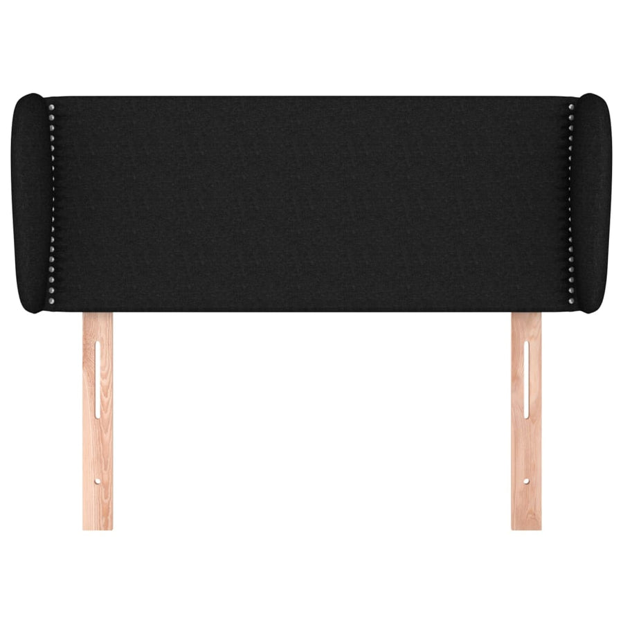 Hoofdbord Met Randen Stof Zwart 83 x 23 x 78/88 cm