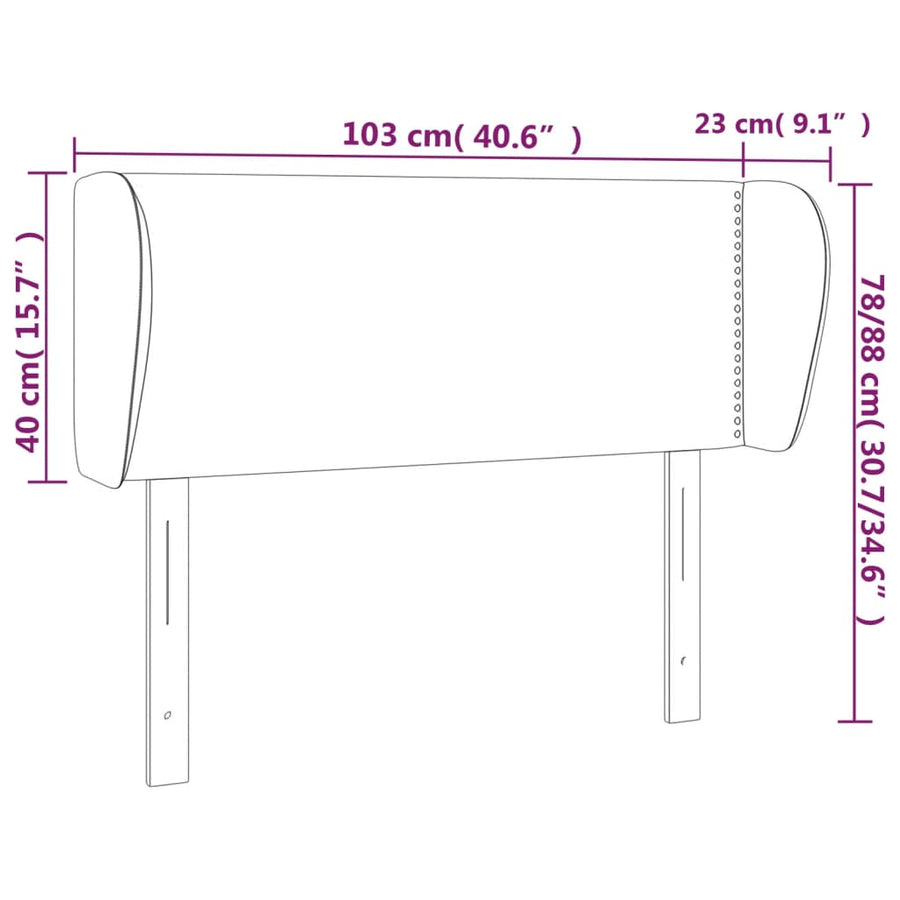 Hoofdbord Met Randen Stof Donkergrijs 103 x 23 x 78/88 cm