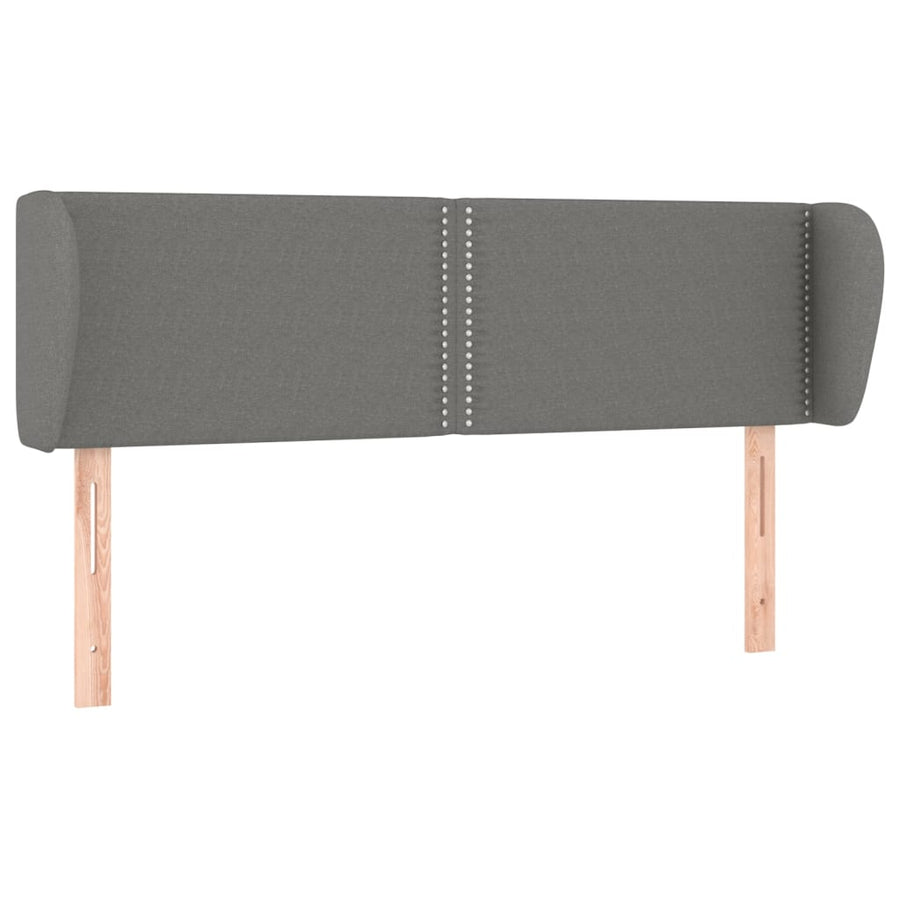 Hoofdbord Met Randen Stof Donkergrijs 147 x 23 x 78/88 cm