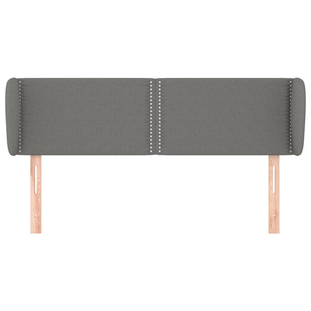 Hoofdbord Met Randen Stof Donkergrijs 147 x 23 x 78/88 cm