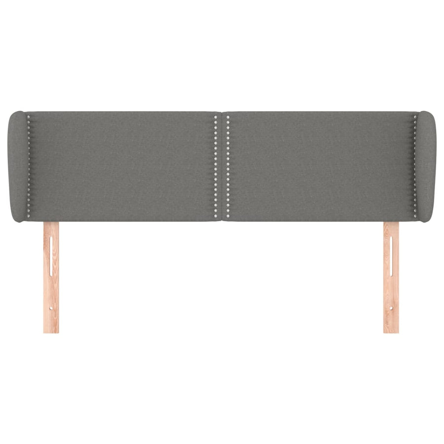 Hoofdbord Met Randen Stof Donkergrijs 147 x 23 x 78/88 cm