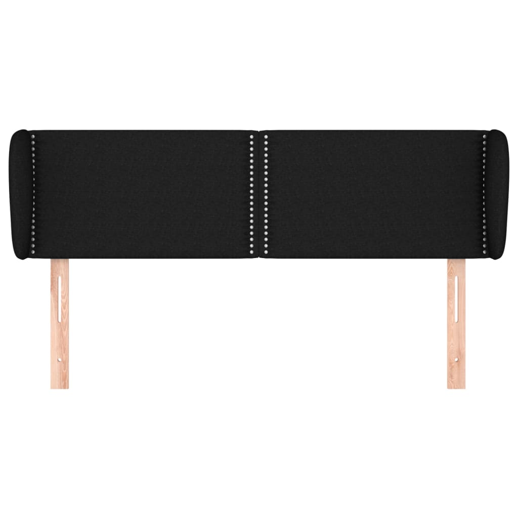 Hoofdbord Met Randen Stof Zwart 147 x 23 x 78/88 cm