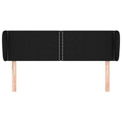Hoofdbord Met Randen Stof Zwart 147 x 23 x 78/88 cm