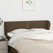 Hoofdbord stof 147x23x78/88 cm donkerbruin