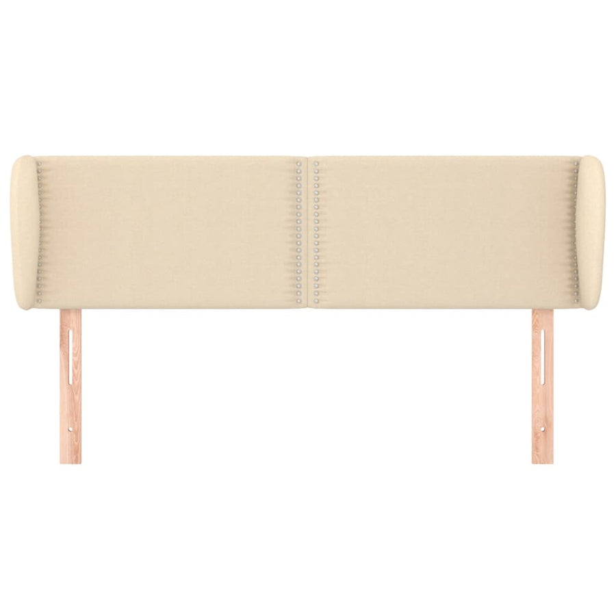 Hoofdbord Met Randen Stof Kleurig Crème 147 x 23 x 78/88 cm