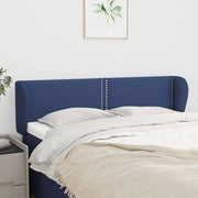 Hoofdbord stof blauw 147x23x78/88 cm
