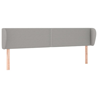 Hoofdbord Met Randen Stof Lichtgrijs 183 x 23 x 78/88 cm