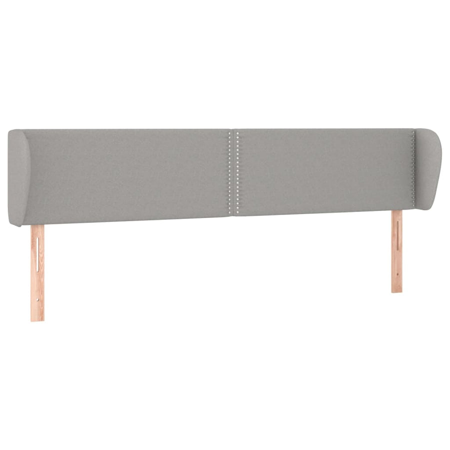 Hoofdbord Met Randen Stof Lichtgrijs 183 x 23 x 78/88 cm