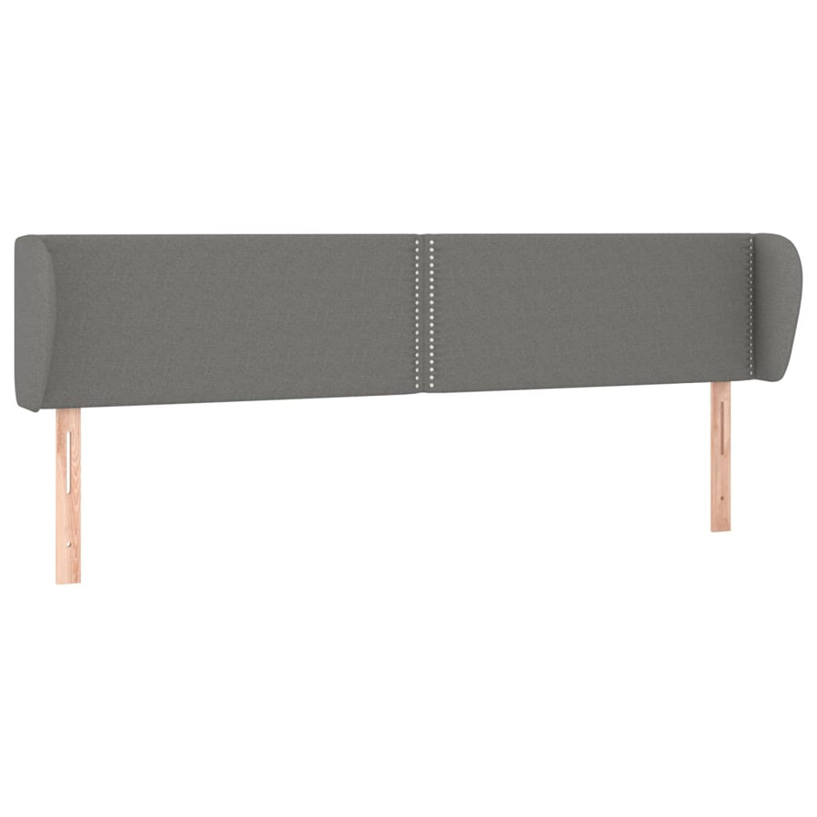 Hoofdbord Met Randen Stof Donkergrijs 183 x 23 x 78/88 cm