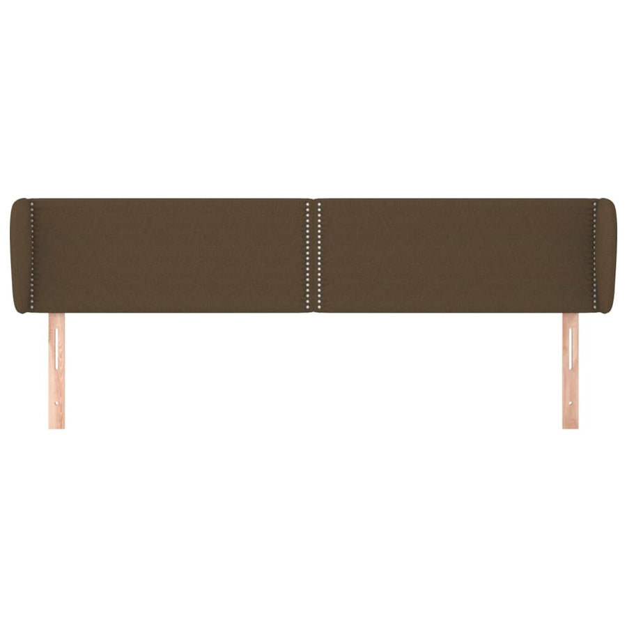 Hoofdbord met randen 183x23x78/88 cm stof donkerbruin 183 x 23 x 78/88 cm