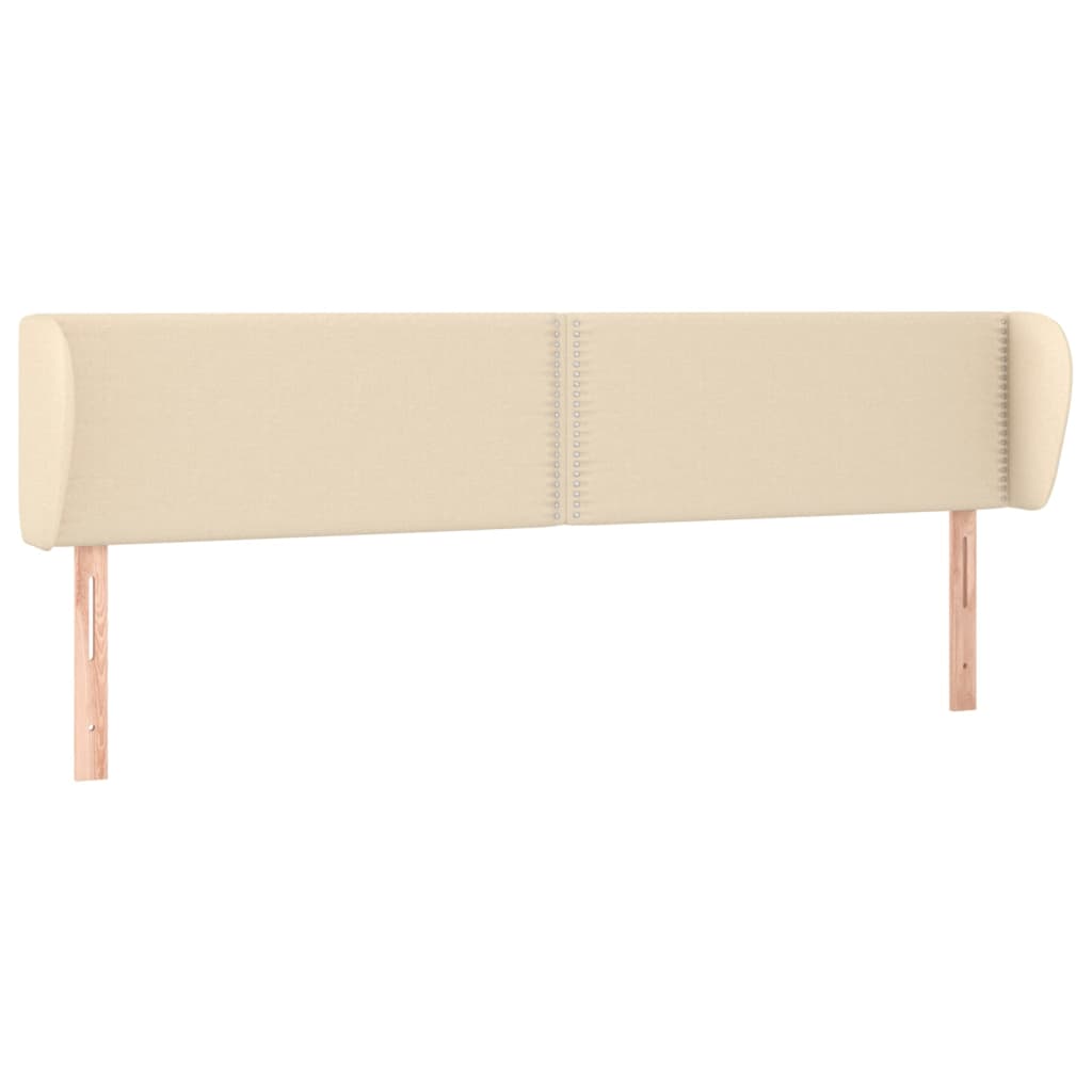 Hoofdbord Met Randen Stof Kleurig Crème 183 x 23 x 78/88 cm